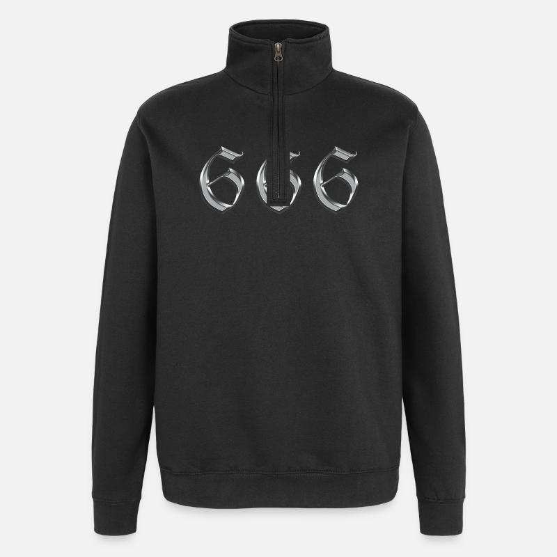 Engel Nummer 666 Reflektieren - Quarter-Zip-Sweatshirt - Schwarz
