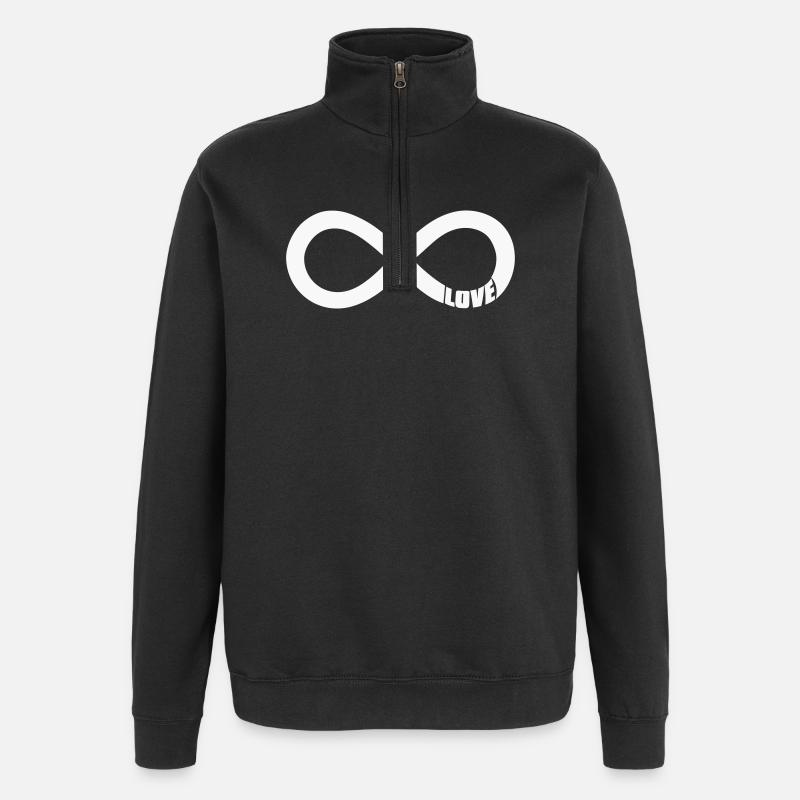 Infinity Love Symbol - White - Quarter-Zip Sweatshirt - black