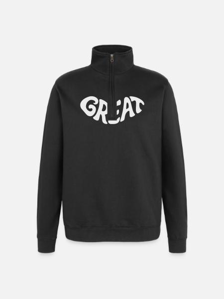 Great, Great Bubbel Word Design - Quarter-Zip Sweatshirt - black