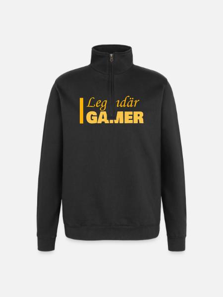 Gamer als Job - Quarter-Zip-Sweatshirt - Schwarz