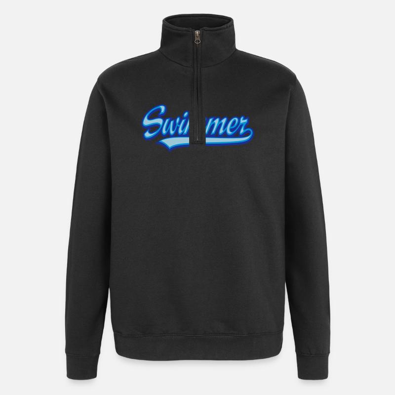 Swimmer - Quarter-Zip Sweatshirt - black