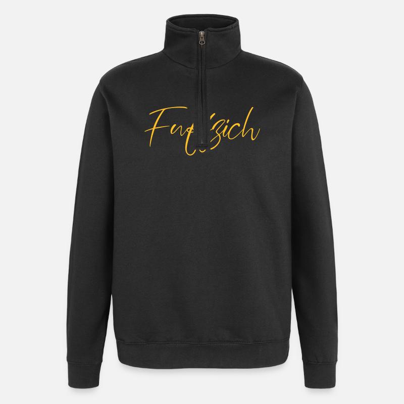 fuffzich - Quarter-Zip-Sweatshirt - Schwarz