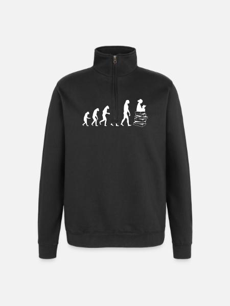 Lire evolution white - Sweat à zip 1/4 - noir