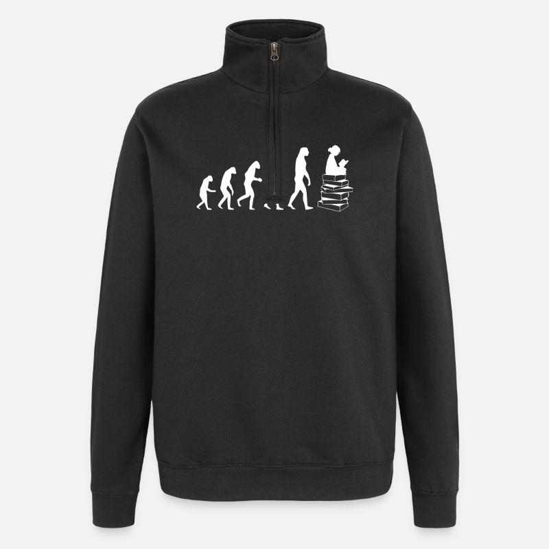 Read evolution white - Quarter-Zip Sweatshirt - black