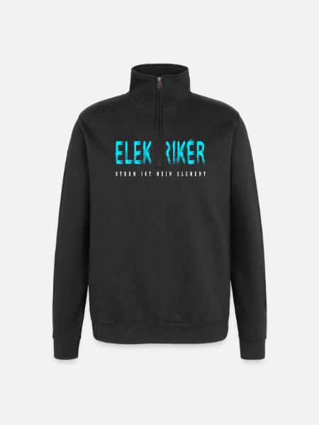 Elektriker Handwerker Design - Quarter-Zip-Sweatshirt - Schwarz