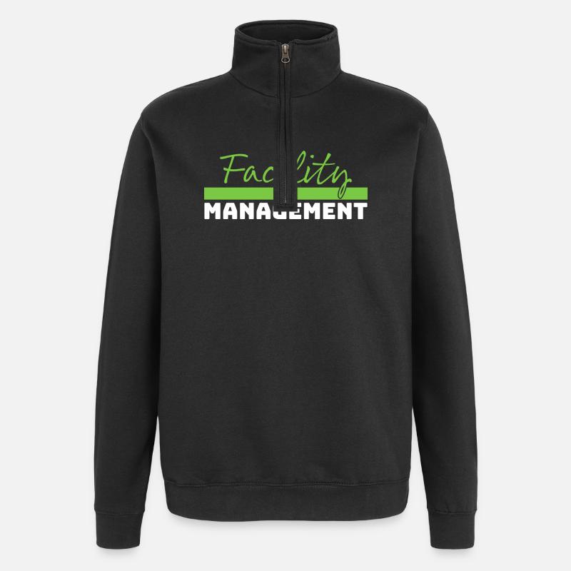 Tshirt Facility Management green white - Quarter-Zip Sweatshirt - black