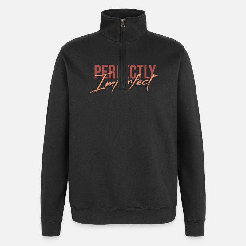 Parfaitement imparfait - Sweat à zip 1/4 - noir