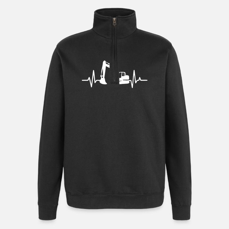 Excavatrice de construction Silhouette Design - Sweat à zip 1/4 - noir