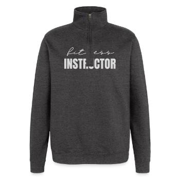 Fitnesstrainer - Quarter-Zip-Sweatshirt - Anthrazit - Vorne - AI Model Female 172 light (172cm) & AI Model Male 178 dark (178cm)