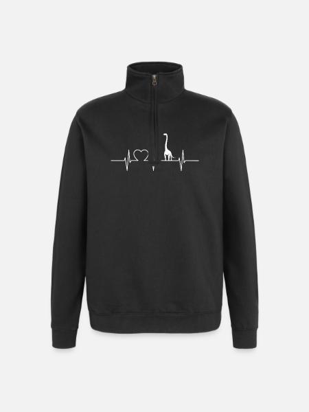 Dino Dinosaur Dinosaur - Quarter-Zip Sweatshirt - black