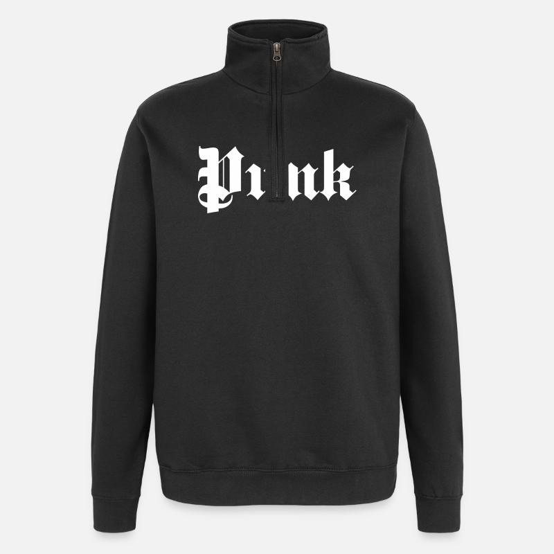 Punk rock gothic logo - Quarter-Zip Sweatshirt - black