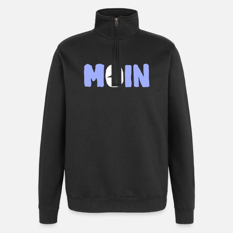 Moin with the seagull - Quarter-Zip Sweatshirt - black