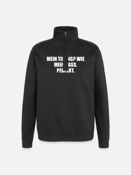 Mon timing : ma basse est parfaite - Sweat à zip 1/4 - noir