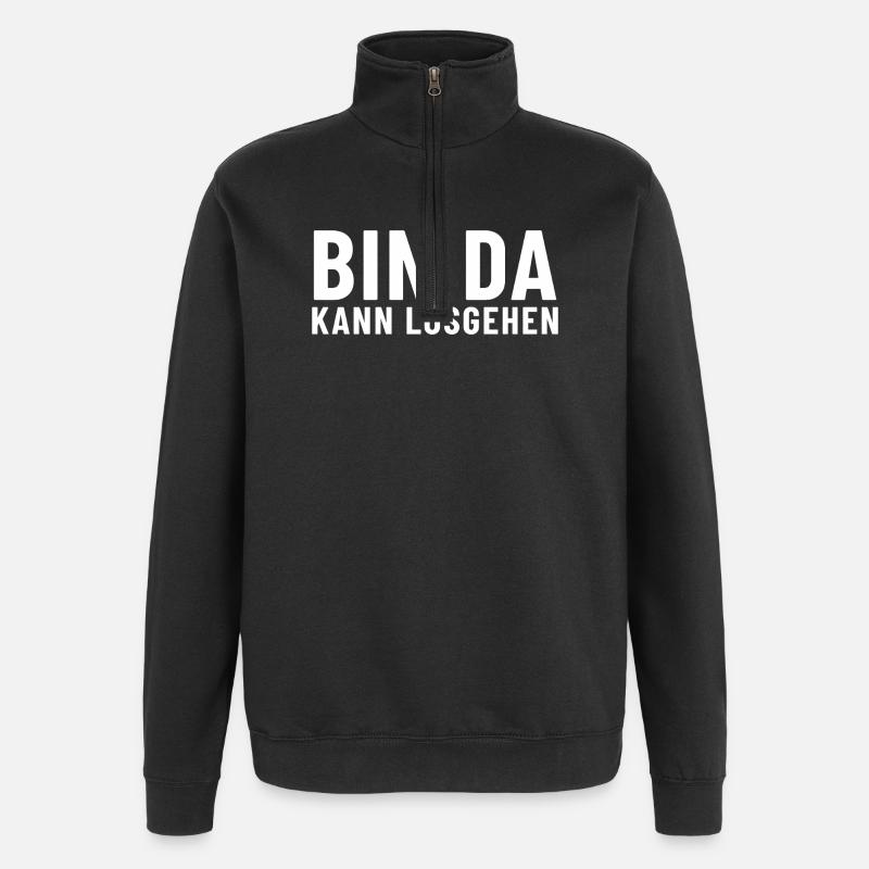Je suis là, allons-y ! - Sweat à zip 1/4 - noir