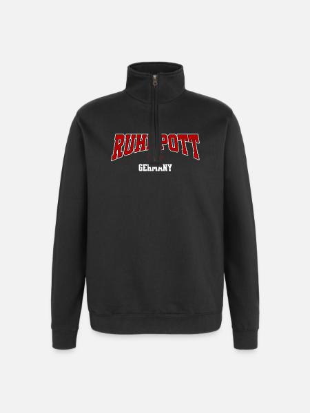 Ruhrpott Lettering – Germany Urban College Style - Quarter-Zip Sweatshirt - black