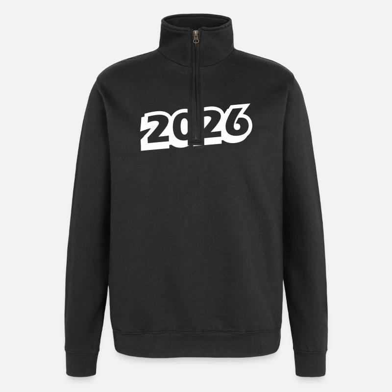 2026 Jahr - Quarter-Zip-Sweatshirt - Schwarz
