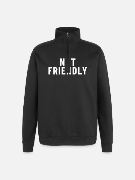 not friendly - Quarter-Zip Sweatshirt - black
