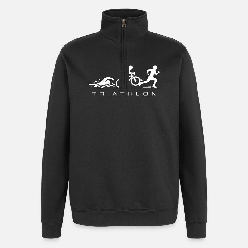 Triathlon Sport Triathlet - Quarter-Zip-Sweatshirt - Schwarz