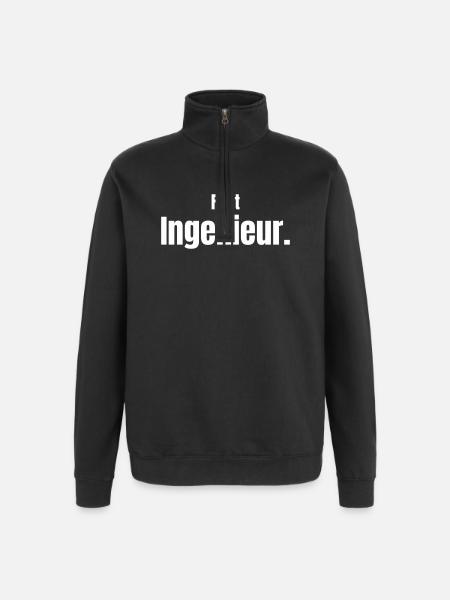 Almost an engineer - Quarter-Zip Sweatshirt - black