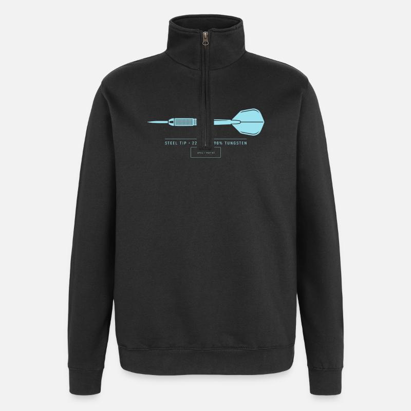 Dart Illustration Technische Blaupause Dartpfeil - Quarter-Zip-Sweatshirt - Schwarz