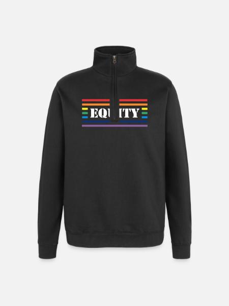 Fairness Rainbow Lettering - Quarter-Zip Sweatshirt - black