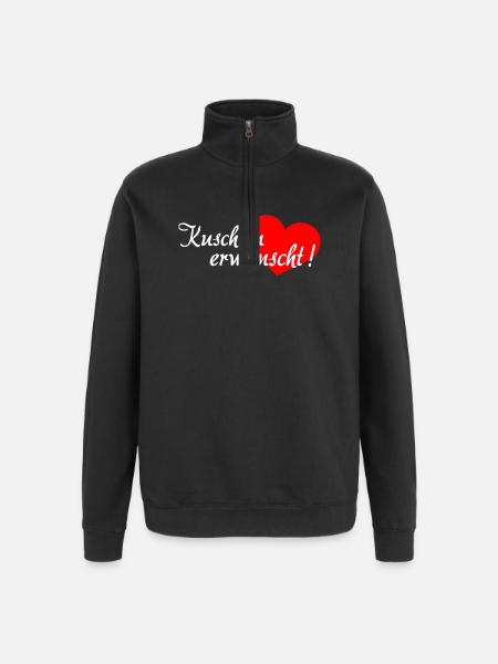 Cuddling Desired - White Red - Quarter-Zip Sweatshirt - black