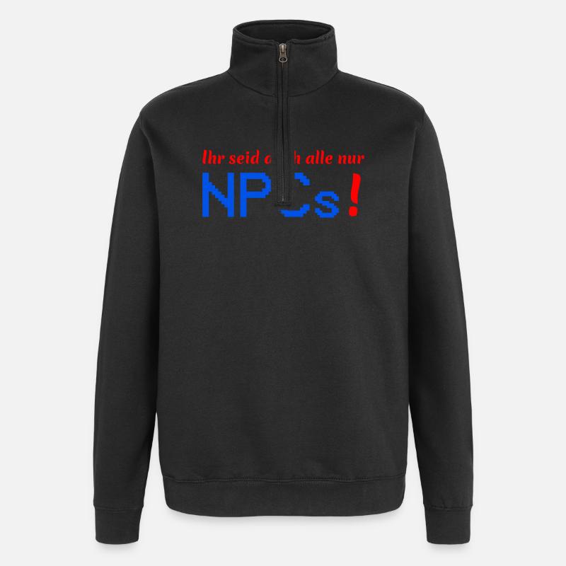 NPCs - Quarter-Zip-Sweatshirt - Schwarz