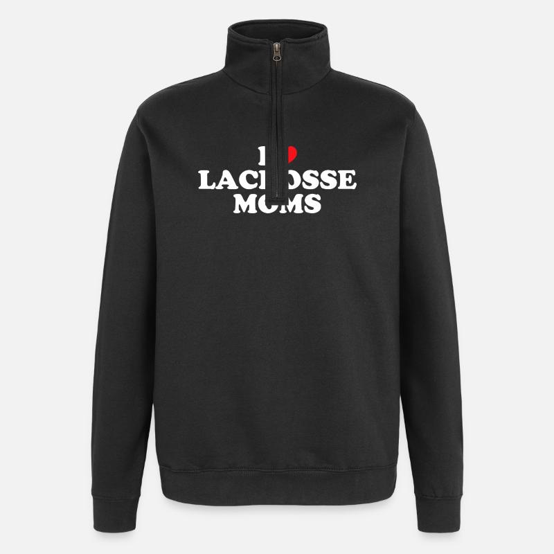 Ich liebe Lacrosse-Mütter - Quarter-Zip-Sweatshirt - Schwarz