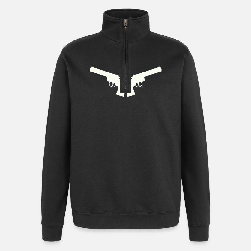 waffen- - Quarter-Zip-Sweatshirt - Schwarz