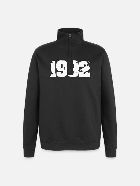 1992 Broken retro design - Quarter-Zip Sweatshirt - black