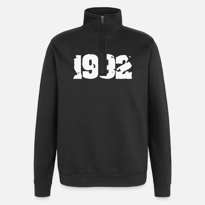 1992 Broken retro design - Quarter-Zip Sweatshirt - black
