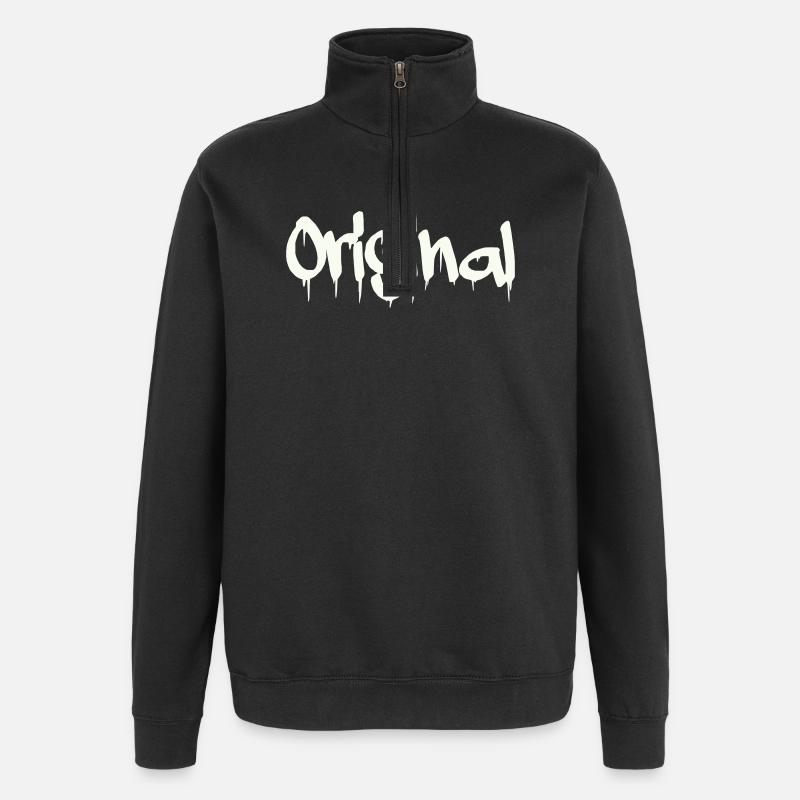 Langue source - Sweat à zip 1/4 - noir