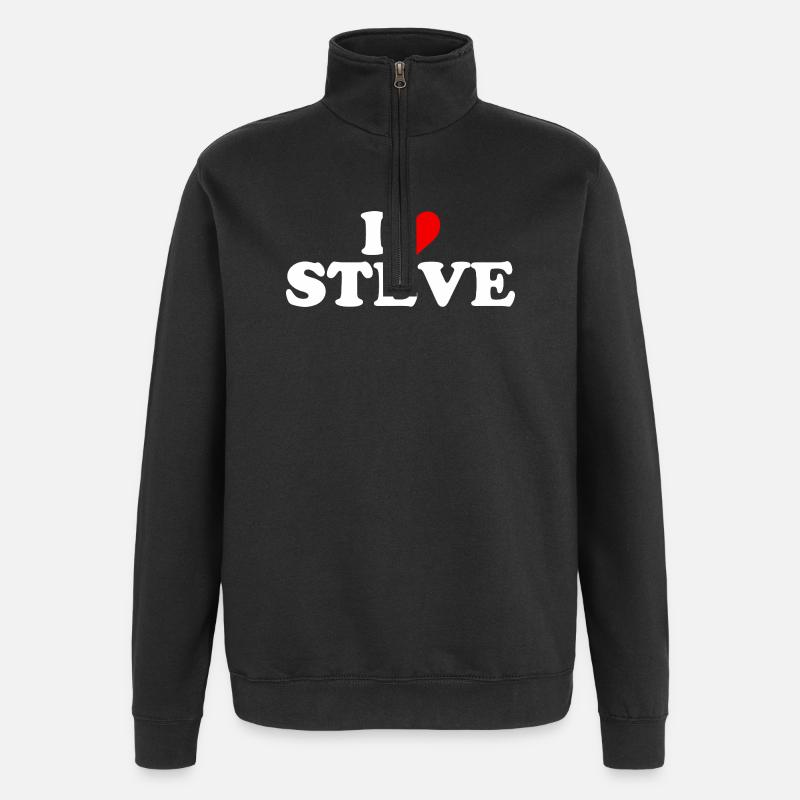 I Love Steve - Quarter-Zip Sweatshirt - black