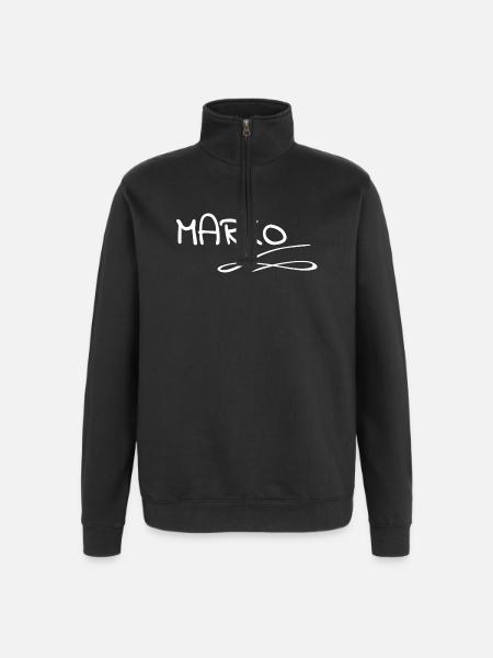 Name Marko - Quarter-Zip-Sweatshirt - Schwarz