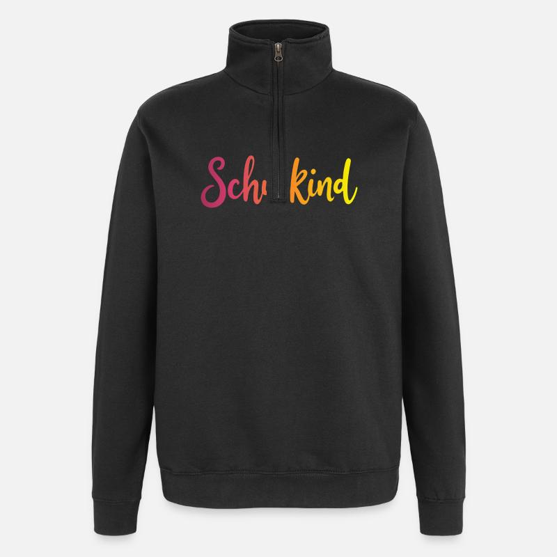 Schulkind Farbverlauf Rot-Gelb - Gradient Script - Quarter-Zip-Sweatshirt - Schwarz