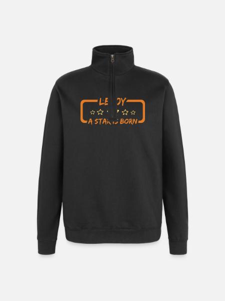 Leroy as a gift - Quarter-Zip Sweatshirt - black