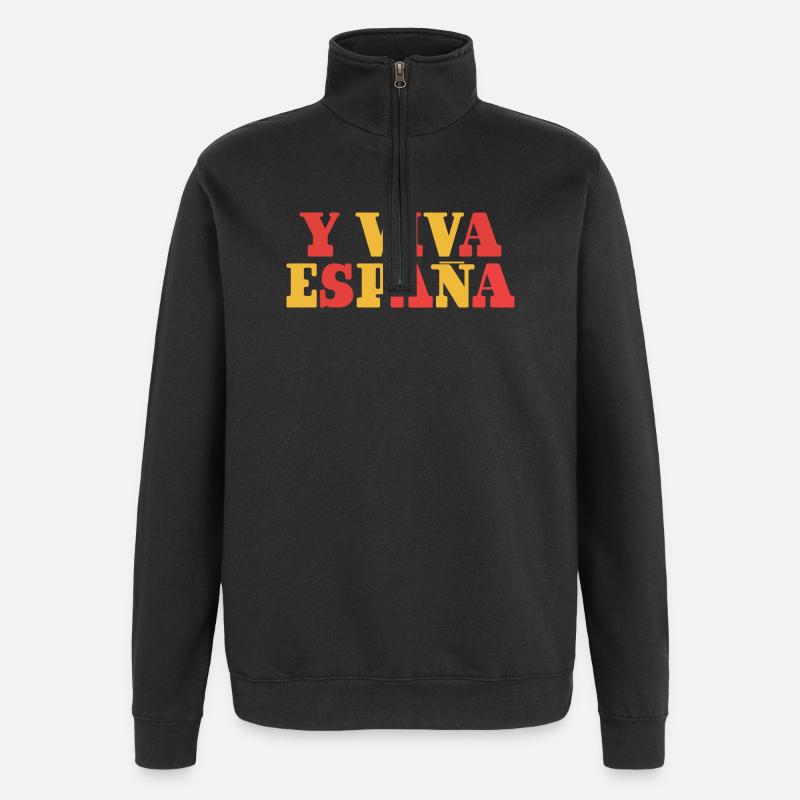 Y Viva España - Sweat à zip 1/4 - noir