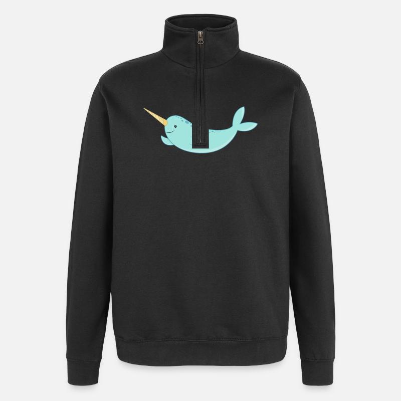 Narwal - Quarter-Zip-Sweatshirt - Schwarz