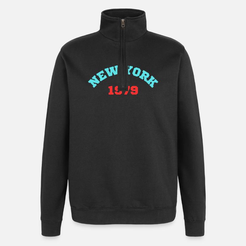 New York 1979 - Sweat à zip 1/4 - noir