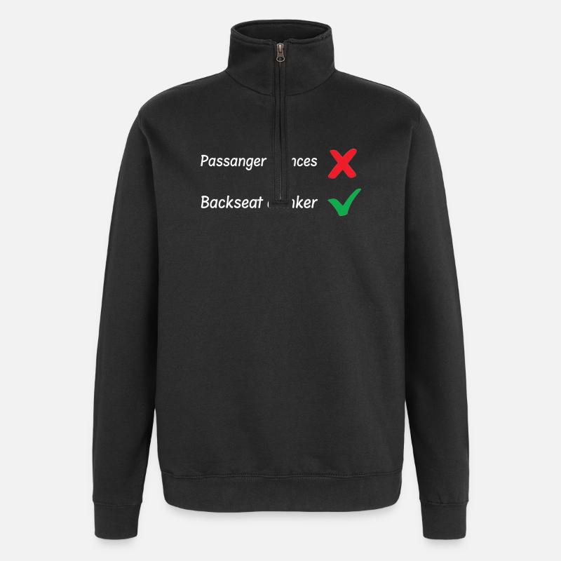 Backseat Drinker - Quarter-Zip Sweatshirt - black
