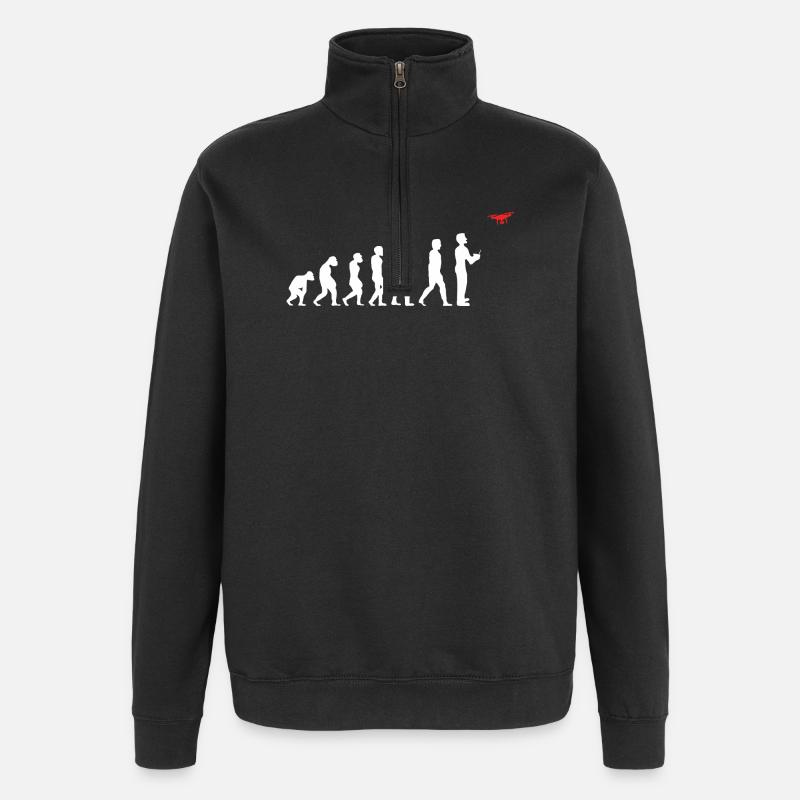 Evolution de l’homme pilote de drone - Sweat à zip 1/4 - noir