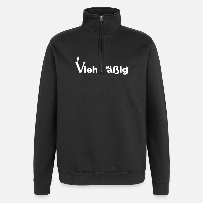 Viehmäßig - Quarter-Zip-Sweatshirt - Schwarz