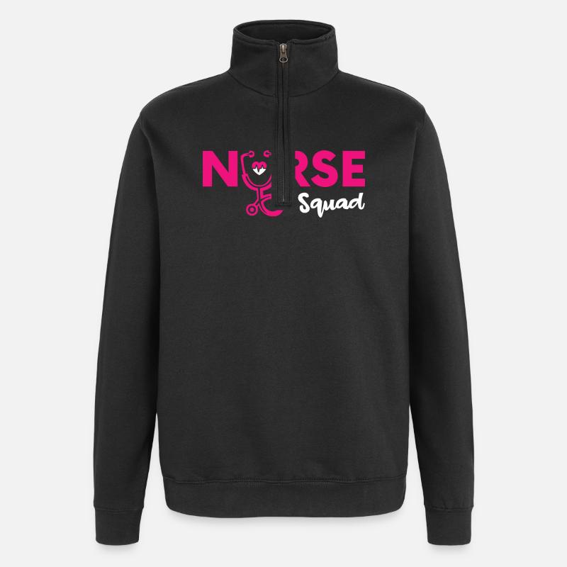 Drôle d’infirmière Cadeaux Tenues d’allaitement - Sweat à zip 1/4 - noir