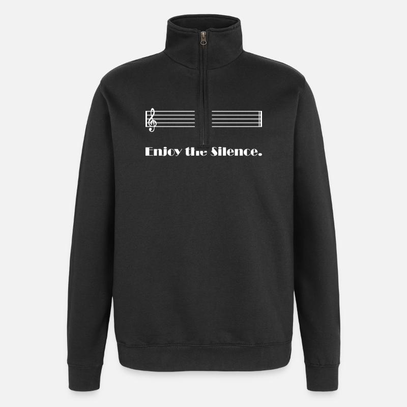 Profitez du silence - Sweat à zip 1/4 - noir