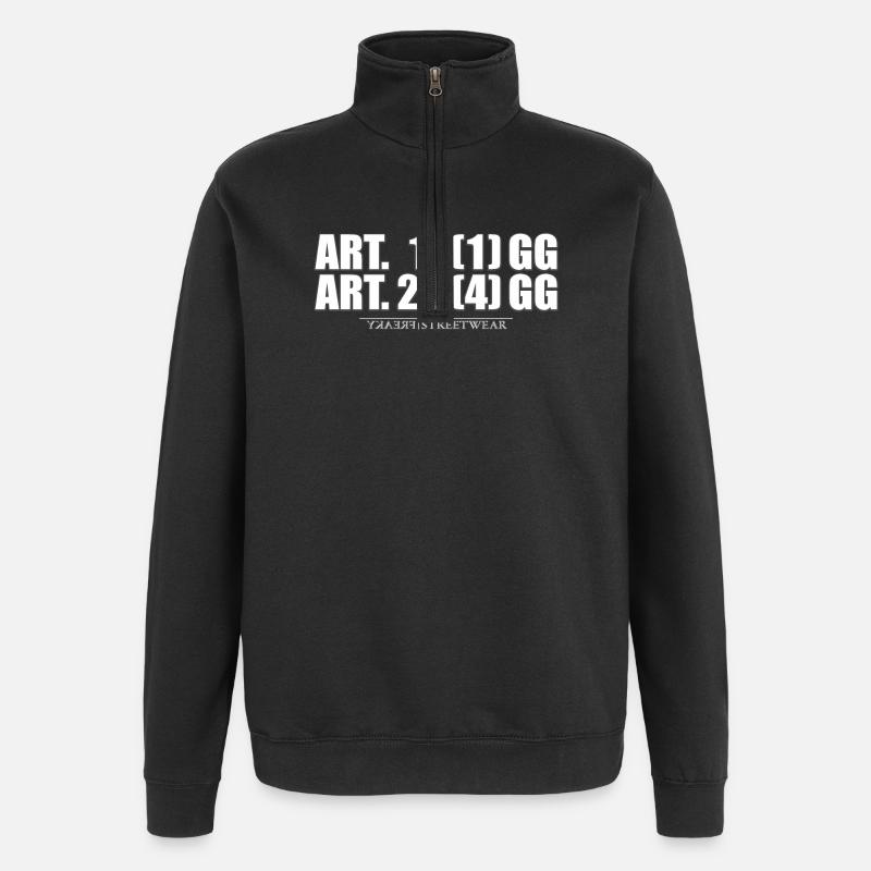 Article 1 et article 20 - Sweat à zip 1/4 - noir