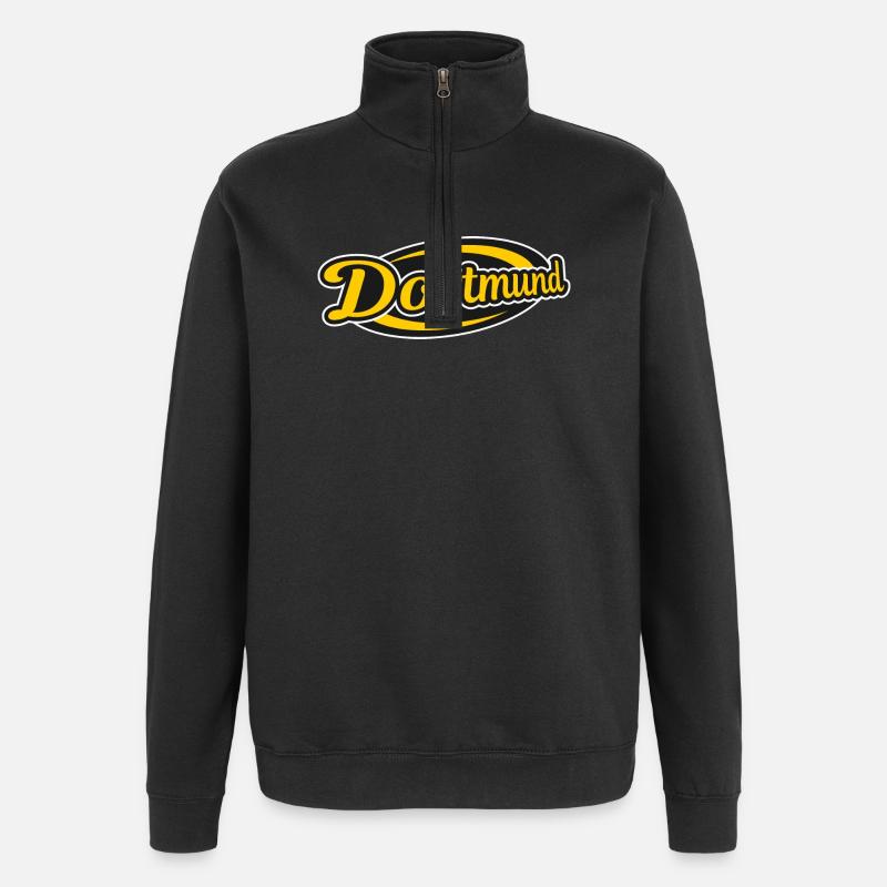 Dortmund Retro Logo Druck - Quarter-Zip-Sweatshirt - Schwarz