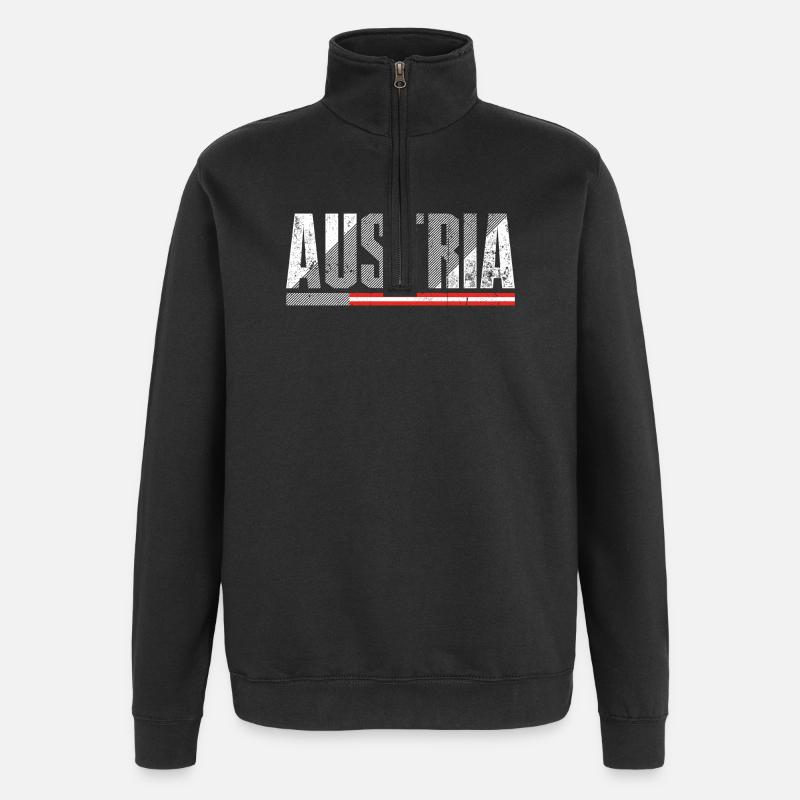 Autriche Drapeau en détresse audacieux - Sweat à zip 1/4 - noir