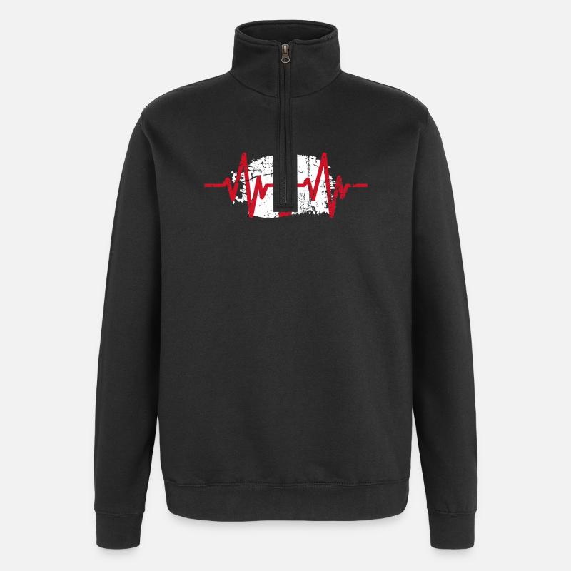 England Herzschlag - Quarter-Zip-Sweatshirt - Schwarz