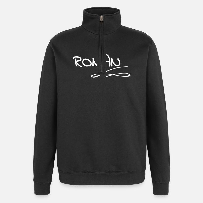 Abstract Line Art Ronan - Quarter-Zip Sweatshirt - black