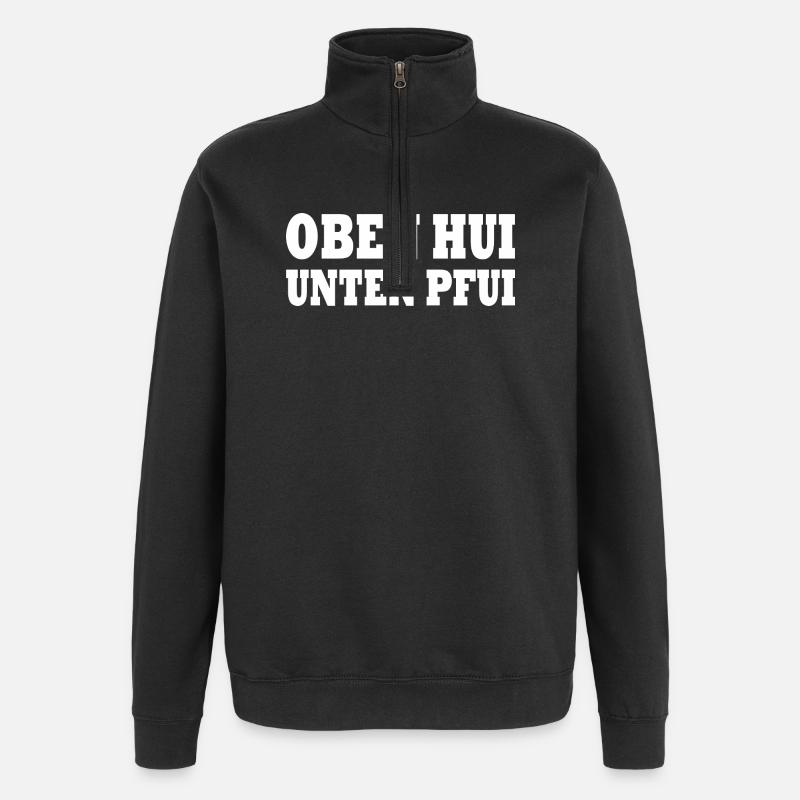 Above hui below ugh - Quarter-Zip Sweatshirt - black